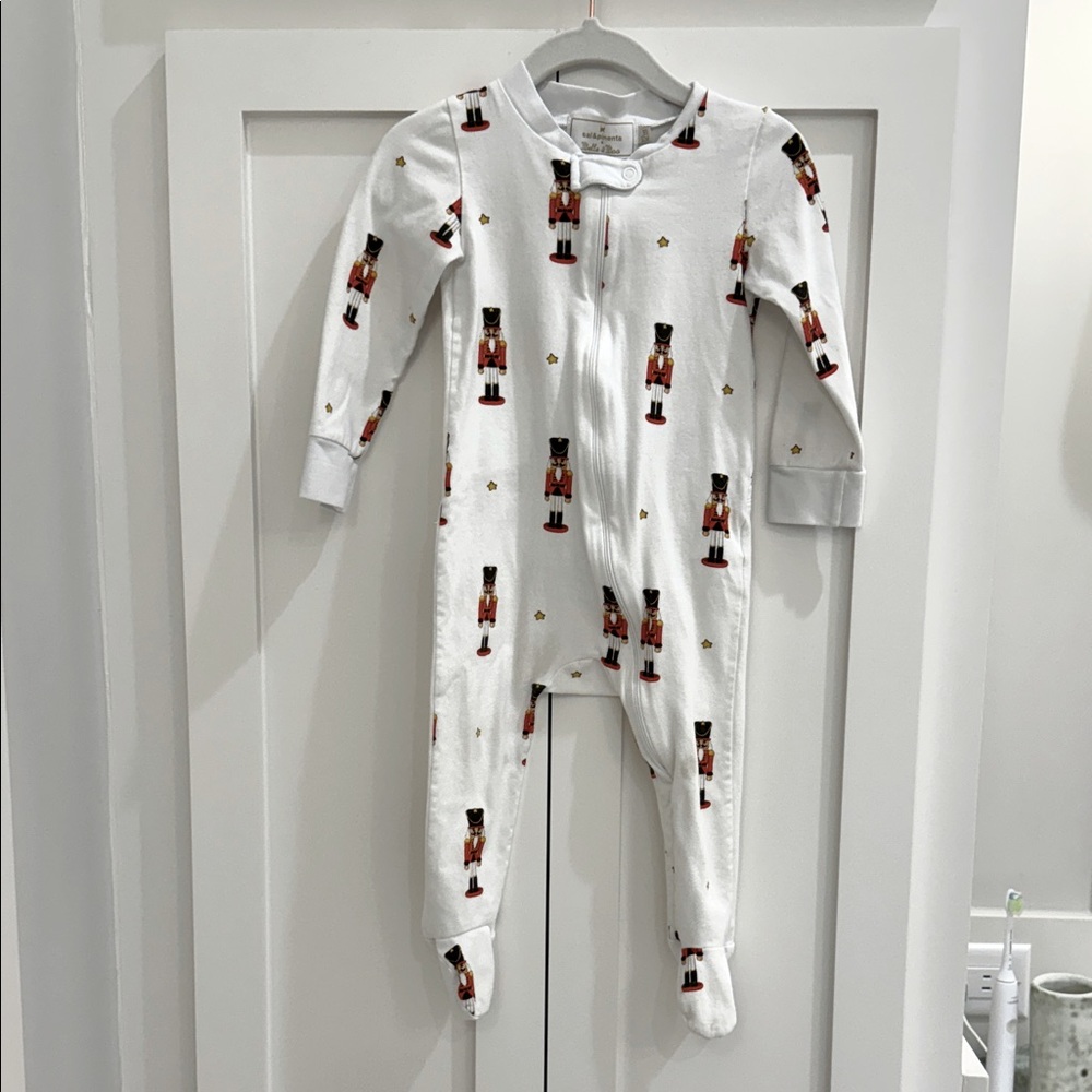 Sal & Pimenta w/ Belle & Boo Nutcracker Zipper Footie 12M